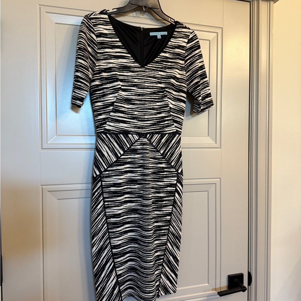 Antonio Melani - Black and White Striped Dress - Size 0